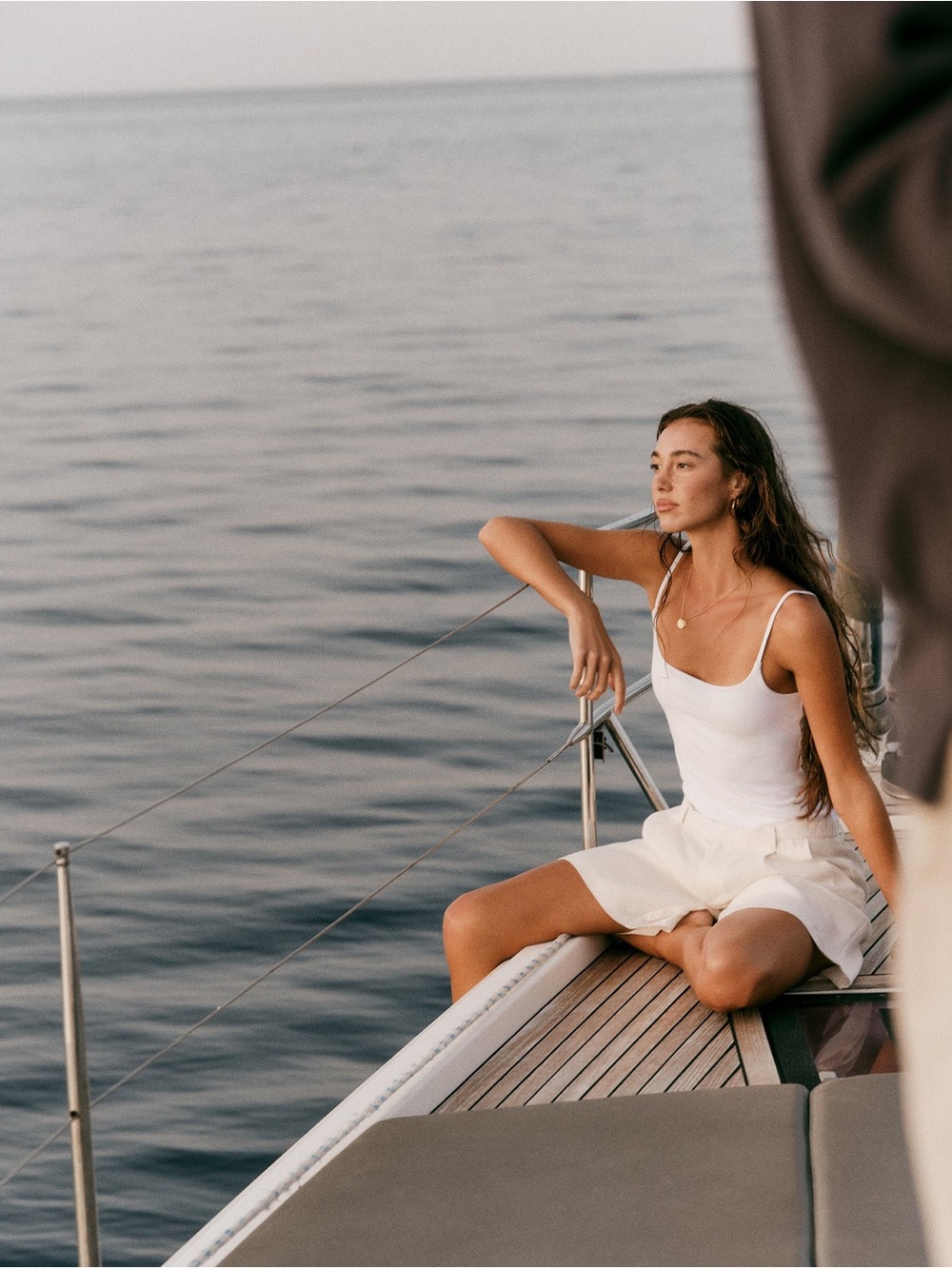 Vuori All The Feels Cami Long in White Size Medium